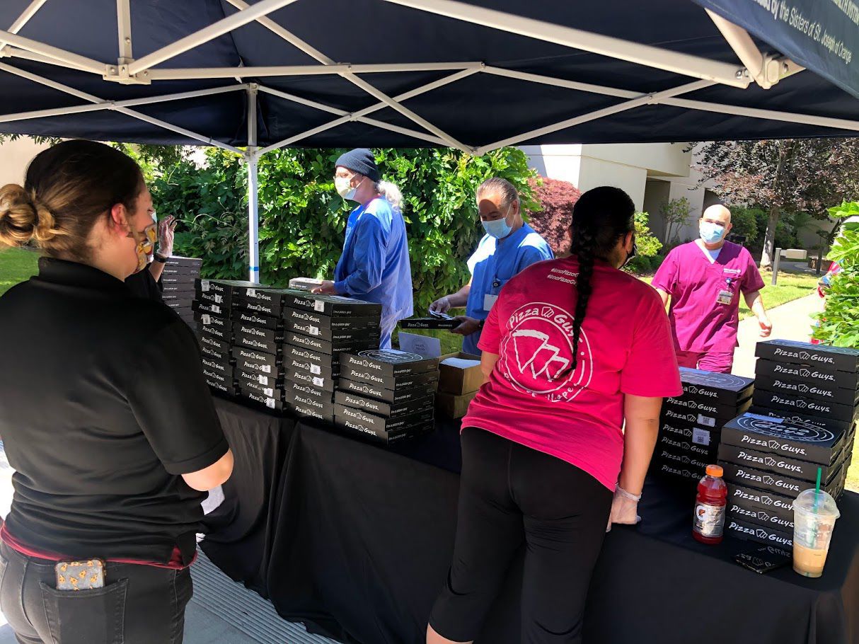 Pizzas for hospital workers
